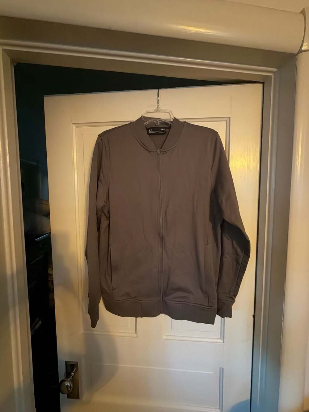 Under Armour Men's ColdGear Loose Full Zip Bomber Jacket Gray Size MD/M